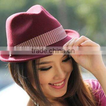 2017 new fashion products charming felt top hat for ladies girls party date outing on sale made in china