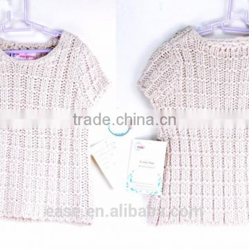 Plain Kids Button fancy hand Knit Girls Sweater Design