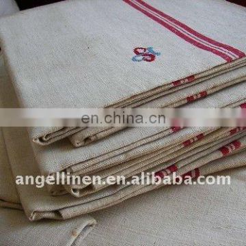 pure linen tea towel with stripes
