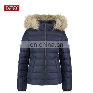 Factory OEM 100% Polyester Quilted Winter Down Jacket Women