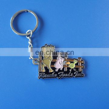 special customized souvenir gifts lovely animal image engraved logo soft enamel metal keychain
