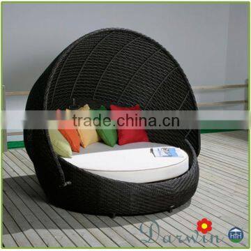 Modern Cheap Outdoor Wicker Rattan Daybed Round Sofa Bed