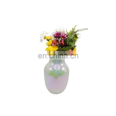 New Factory Custom garden unique luxury electroplate pearl glaze ceramic porcelain flower vases for home decor