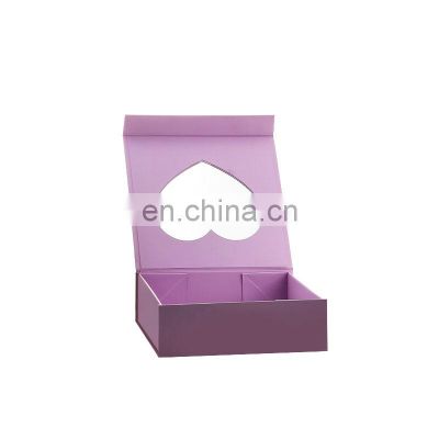 Bespoke present packaging luxury magnetic closure giftbox with heart shaped window