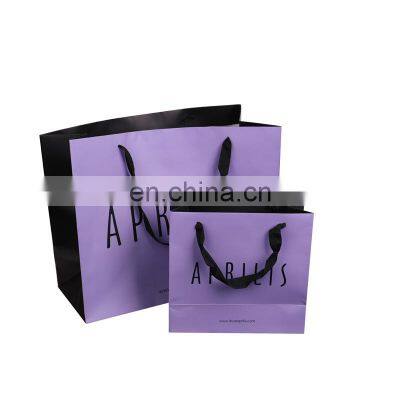 Eco Friendly Customized Logo Branded Promotional Shopping Tote Paper Bag  Custom Print Logo