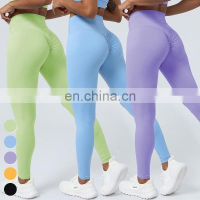 Running Activewear Wholesale Breathable Women Leggings Custom Logo Gym Fitness Pants High Waist Scrunch Butt Yoga Leggings