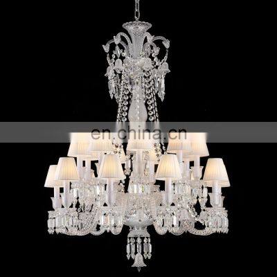 European transparent crystal chandelier for home villa modern living room K9 candle crystal pendant light