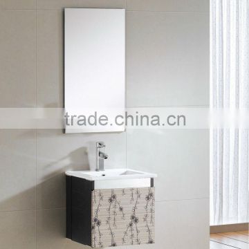 Waterproof wholesale wall mount hotel Solid Wood square small bath vanity sets