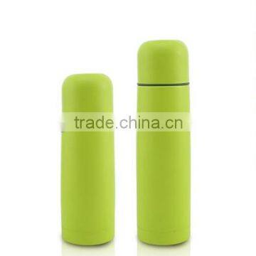 350ml/500ml stainless steel vacuum flask with Pu leather  bullet shape thermo flask