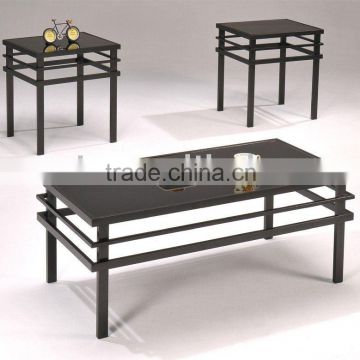 Modern coffee table set/Black coating Cafe Table and End Table