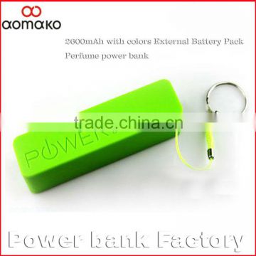 christmas gifts power bank, perfume external battery charger,china supplier power bank 2600mah
