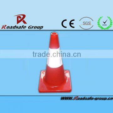 2013 RSG on sale PVC reflective warning stripes cone with Rubber Base