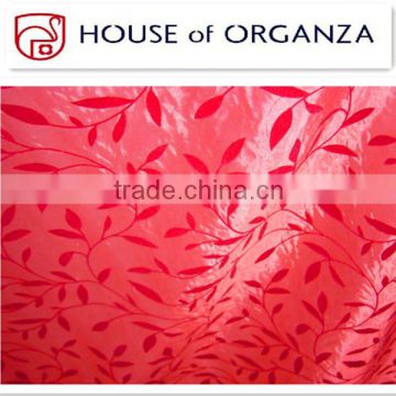 2014 hot sale transparent flocking organza fabric