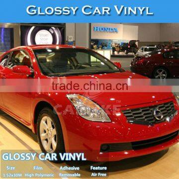 CARLIKE 1.52x30M Air Bubble Free Red Glossy Car Stickers Vinyl