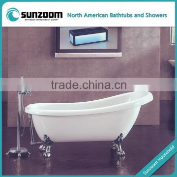 cUPC certified fiberglass claw foot tub, plastic tub with drain, sex tub in bath