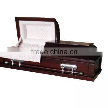 Solid wooden flat top casket and coffin wholesale Nantong Millionaire