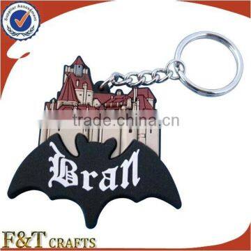 castle christmas puffy custom soft pvc keychain