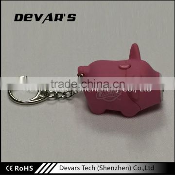 Hot sale custom plastic smart pink pig shaped keychain for gift