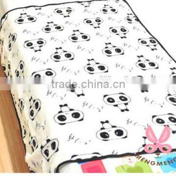 small size cartoon panda coral fleece folding cushion blanket ,vehicle-mounted A/C kids' roll-matt