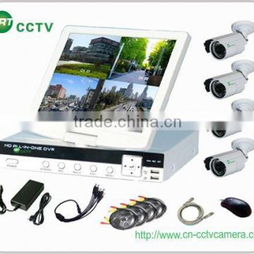 home security systems 4ch real time dvr kit with 800TVL 850tvl 1000tvl ir waterproof camera