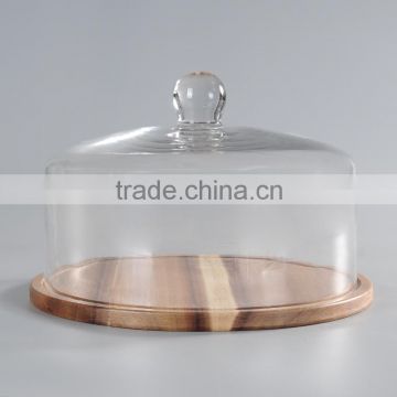 dome glass with wooden base