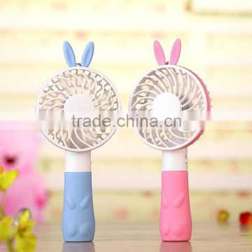 Cute Rabbit Mini Handheld Fan Rechargeable Mini USB Fan, Battery Powered Mini Fan Handheld, China Supplier