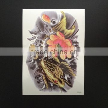 WX- 036 High Quality Chinese Style Goldfish CMYK Tattoo Sticker/ Fake Tattoos for Beauty Body