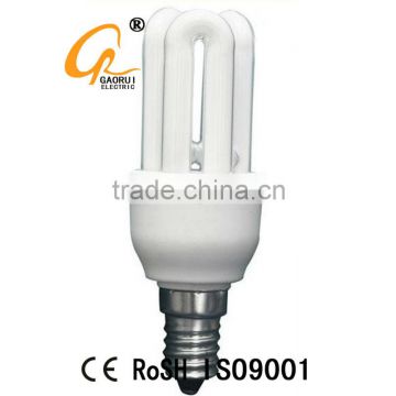 3U CFL 7W 9W 10W 11W T2 energy saving lamp CE&ROHS China 2700K 6400K