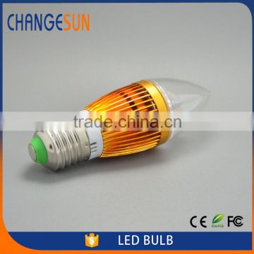 High quality competitive price e27 4w gold led candle bulb light