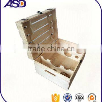 Aibaba Best High Quality wooden wine packaging boxes for 6 bottles / wine gift box