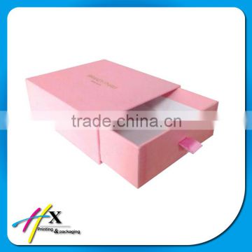 Logo Hot Golden Stamping Pink Cardboard Gift Drawer Box Wholesale