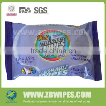60CT Airlaid Paper Flushable Wet Tissue for Kids and Babies