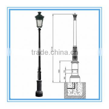 Casting ductile iron outdoor lamp poles,cast iron street lamp post