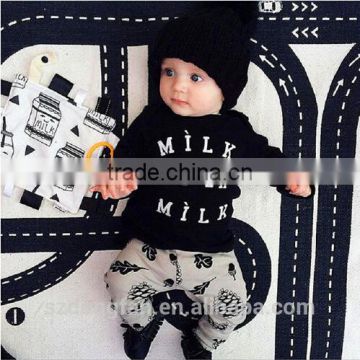 2016 summer baby fashion style baby boy clothes set, baby girl clothes soft and comfortable T-shirt + pants 2pcs sets