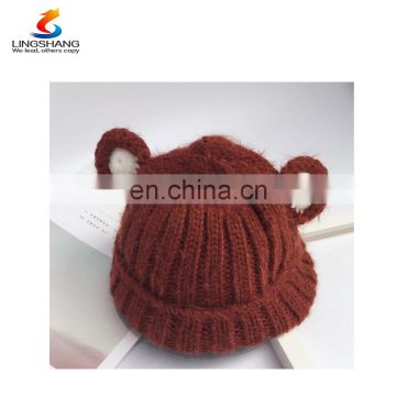 Hotsale children's winter hat keeping warm with cute interesting pattern