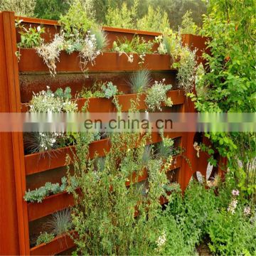 Garden corten steel raised red boxes for art deco outdoor