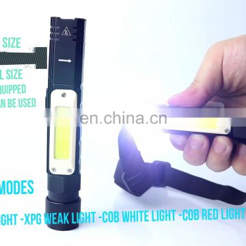 New small 5 Modes XPG+COB Work Light , USB Rechargeable LED flexible Magnetic Folding COB Work light for car repair