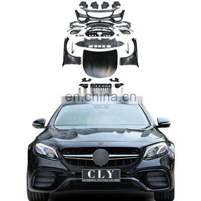 CLY Body kits For Mercedes E-class W213 Facelift E63S AMG 1:1 Wide Front Car Bumpers Grille Fenders Hood Rear Diffuser Tips