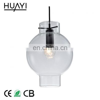 HUAYI E14 China Modern Luxury Glass Minimalism Living Room LED Pendant Light