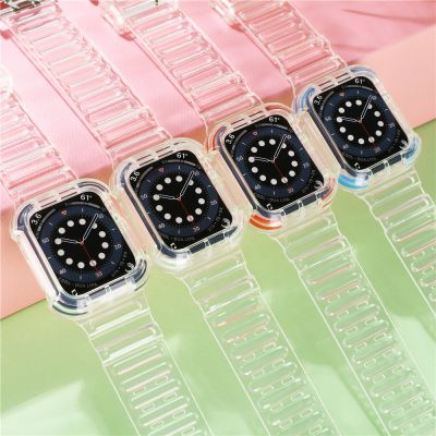 Transparent tpu resin smart watch strap for Apple for iWatch Band  44 38 40 mm for apple clear silicone rubber smart watch strap