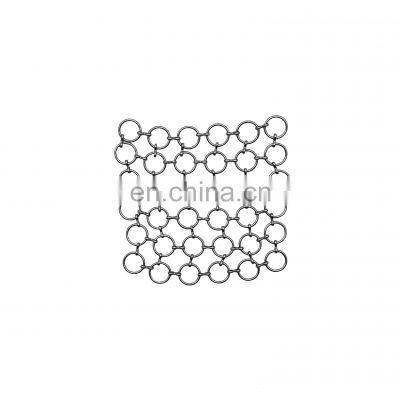 Stainless Steel Ring Mesh Weave Chainmail Pans Cast Iron Mesh Scrubber