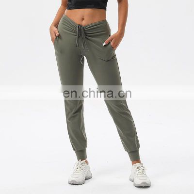 Casual Drawstring Sports Gym Yoga Trousers Loose Fitness Running Wear Jogger Pants Women Workout Activewear Clothing