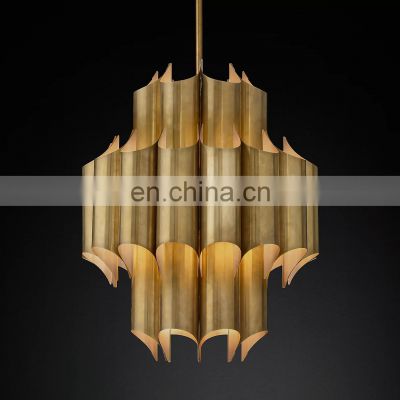 Cathedral ceiling lighting all copper luxury chandelier hotel club bedroom luxury model room villa black chandelier