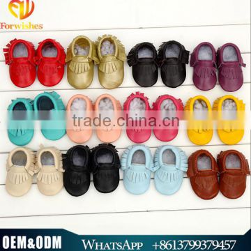 2016 Fashion Style Tassel Leather Shoes Full Cowhide Infant Baby Shoes Newborn Soft Bottom Prewalkers