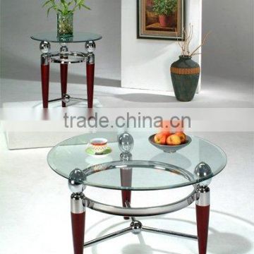 Moderm Coffee Table and End Table/ Red Glass Coffee and End Table