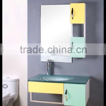 Wall mounted coloured glass washing basin YL-7113