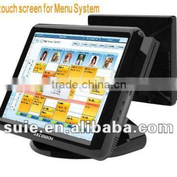 15inch all in one touch screen monitor for pos system with WiFi and MSR