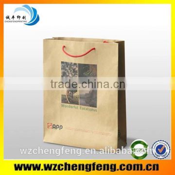 custom Brown craft paper bag for shopping package gift bag