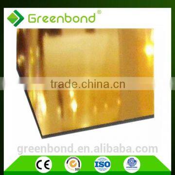 20 years gold mirror coating aluminum plastic composite wall panel sheet