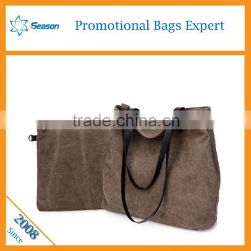 Wholesale 2016 fashion women's two-piece waxed canvas tote bag                        
                                                                                Supplier's Choice